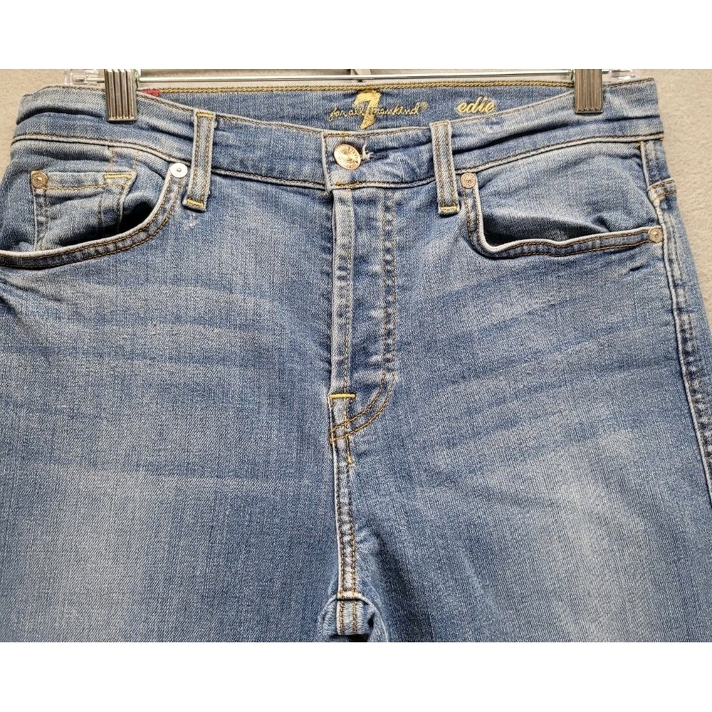 7 For All Mankind Edie Waistband Hem Ankle Jeans Womens Size 30 Cowgirl Rodeo